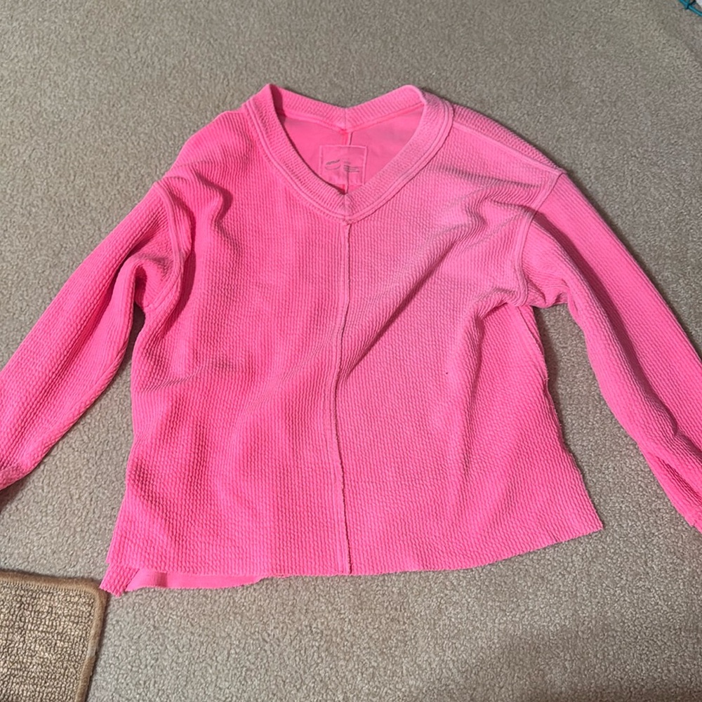 Bright pink aerie sweater